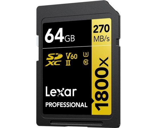 Lexar Professional 1800x SDXC 64 GB Class 10 UHS-II/U3 V60 (LSD1800064G-BNNNG)