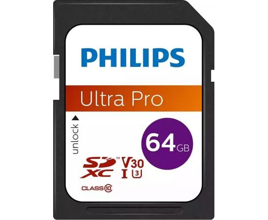 Philips Ultra Pro SDXC 64 GB Class 10 UHS-I/U3 V30 (FM64SD65B/00)