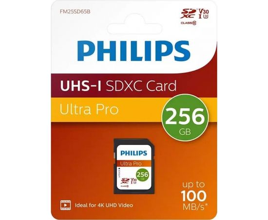 Philips Ultra Pro SDXC 256 GB Class 10 UHS-I/U3 V30 (FM25SD65B/00)