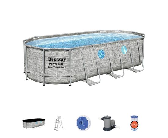 Ovāls baseins "Power Steel" 549x274x122 cm Bestway