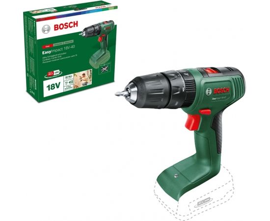 Bosch Cordless Impact Drill EasyImpact 18V-40 (green/black, without battery and charger)