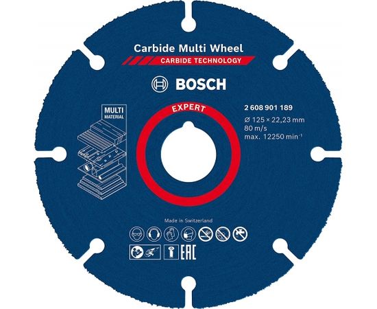 Bosch EXPERT Carbide MultiWheel cutting disc, O 125mm (for angle grinders)