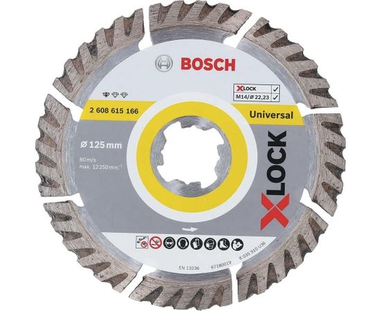 Bosch X-LOCK diamond cutting disc Standard for Universal, 125mm (O 125mm x 22.23 x 2 x 10)