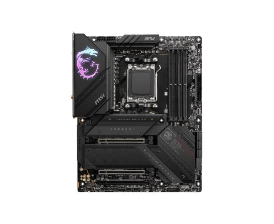MSI MPG X670E CARBON WIFI Processor family AMD, Processor socket AM5, DDR5 DIMM, Memory slots 4, Supported hard disk drive interfaces 	SATA, M.2, Number of SATA connectors 6, Chipset AMD X670, ATX