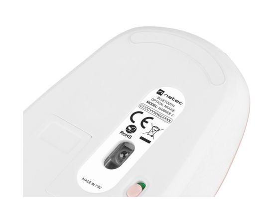 Natec Mouse Harrier 2 	Wireless, White/Pink, Bluetooth