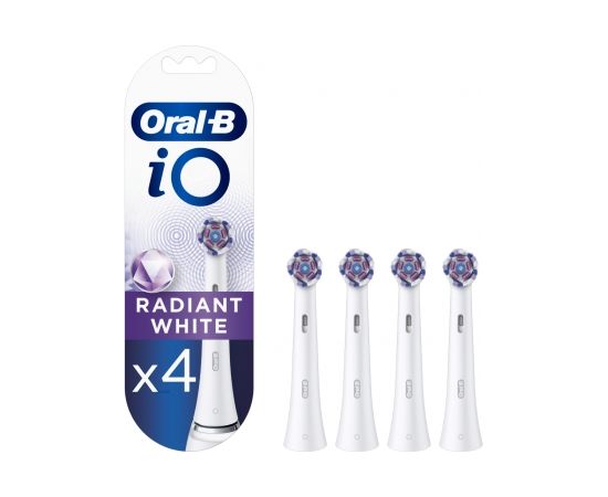 Oral-B Toothbrush replacement iO Radiant White Heads, For adults, Number of brush heads included 4, White