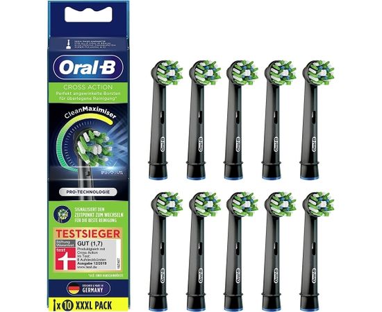 Oral-B Toothbrush replacement Cross Action CleanMaximiser Heads, For adults, Number of brush heads included 10, Black