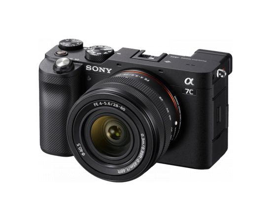 Sony Full-frame Mirrorless Interchangeable Lens Camera with Sony FE 28-60mm F4-5.6 Zoom Lens Alpha A7C 24.2 MP, ISO 102400, Display diagonal 3.0 ", Video recording, Wi-Fi, Fast Hybrid AF, Magnification 0.59 x, Viewfinder, CMOS, Black