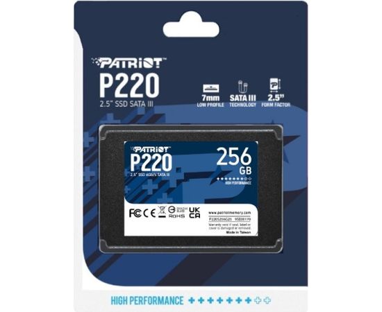 SSD Patriot P220 256GB SATA3 2,5"