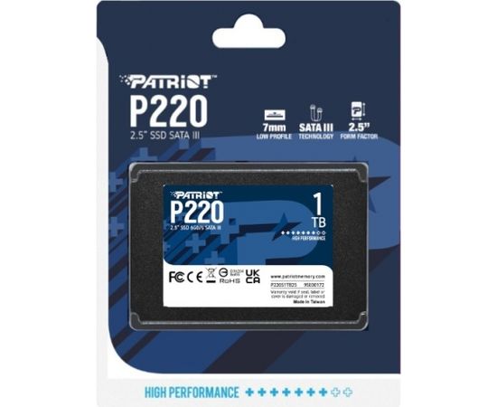 SSD PATRIOT P220 1TB SATA 2,5"