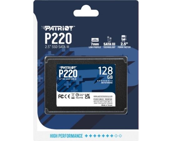 SSD Patriot P220 128GB SATA3 2,5"