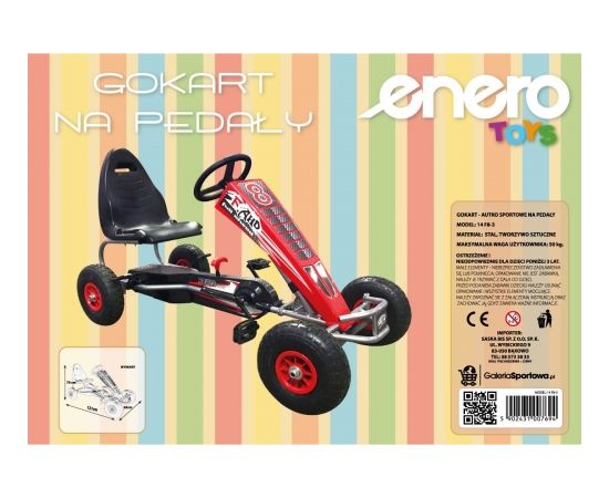 Gokart sportowy Enero 14 czerwony