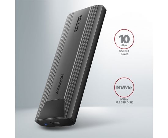 AXAGON EEM2-GTSA USB-C 3.2 Gen 2 - M.2 NVMe SSD THIN SCREWLESS box Ārējo HDD, SSD korpui