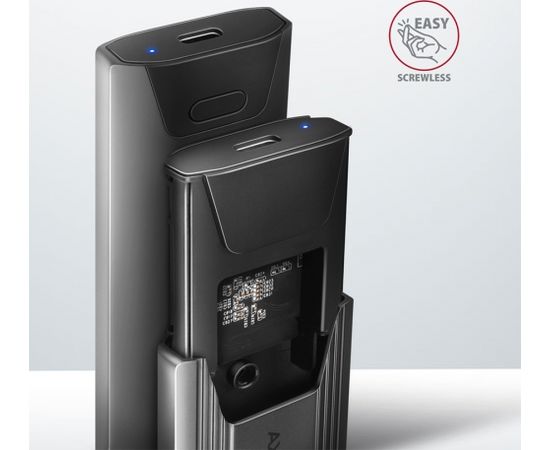 AXAGON EEM2-GTSA USB-C 3.2 Gen 2 - M.2 NVMe SSD THIN SCREWLESS box Ārējo HDD, SSD korpui