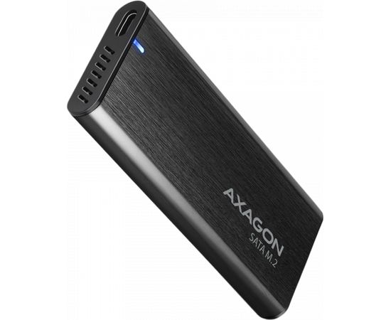 AXAGON EEM2-SBC, M.2 SATA screwless RAW box, black, SuperSpeed USB-C 10 Gbps