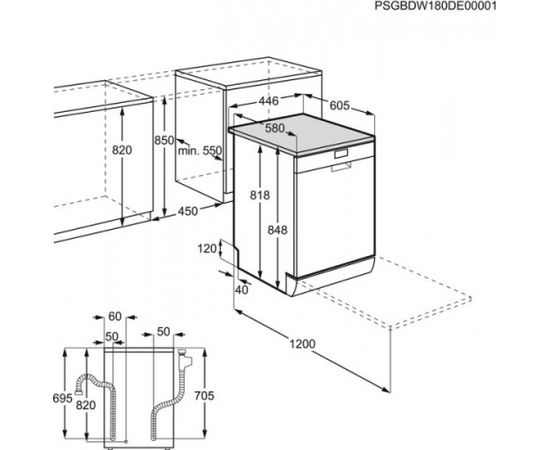 AEG FFB62427ZM Trauku Mazgājamā Mašīna 45cm