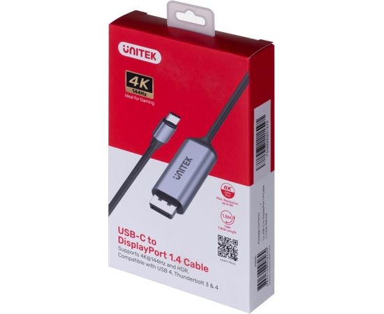 UNITEK CABLE ADAPTER USB-C - DP 1.4 8K 60HZ 1,8M