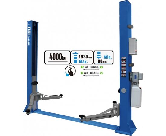 Puli Hidrauliskais divu kolonnu pacēlājs ar elektromagnētisko slēdzeni, 4.0t Autopacēlāji