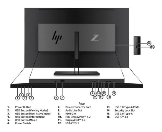 HP Z43 - 42.51 - LED (black, UHD, IPS, DisplayPort, HDMI)