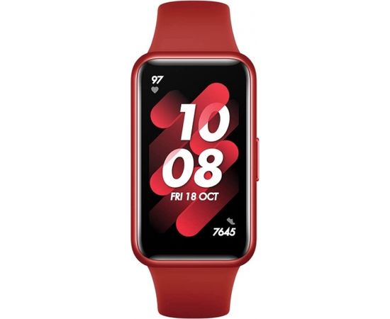 Huawei Band 7 Fitness Tracker (red, flame red silicone strap)