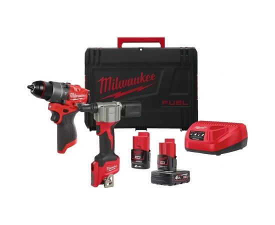 Milwaukee M12 FPP2D2-422X Instrumentu komplekts 12V (1x2.0Ah + 1x4.0Ah)  Elektroinstrumentu komplekti
