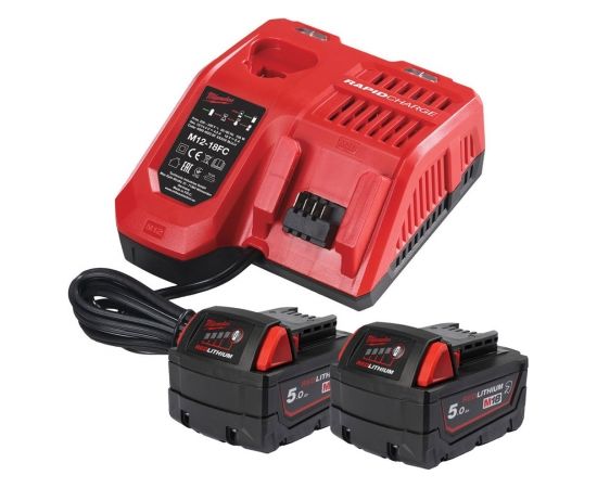 Milwaukee M18 NRGCR-502 Akumulators un lādētājs 18V (2x5.0Ah)