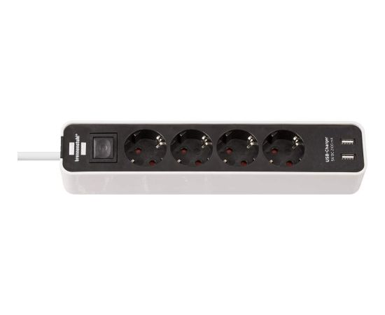 Brennenstuhl Ecolor 4x Power 2x USB - 1.5m - white