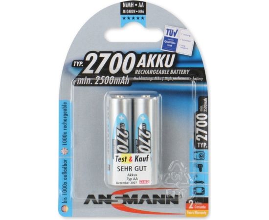 Ansmann Mignon NiMh battery 2xAA 2700mA