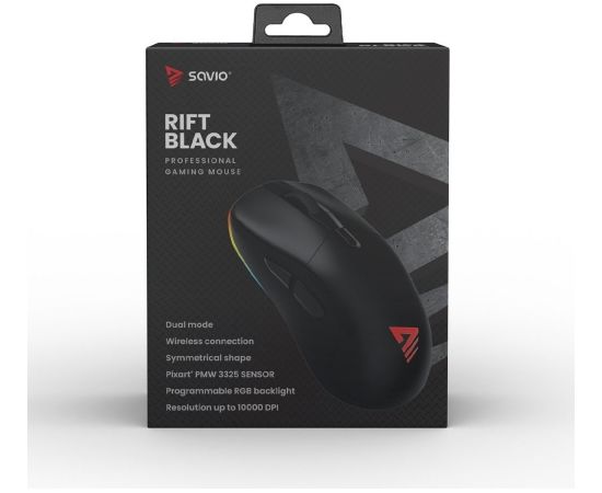 Savio RIFT BLACK gaming mouse RGB Dual Mode