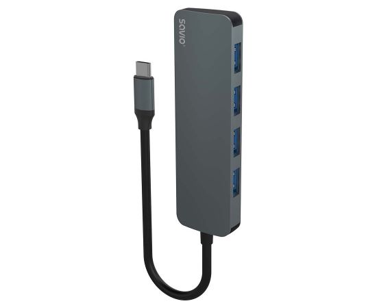 SAVIO Hub USB-C - 4 x USB-A, AK-54