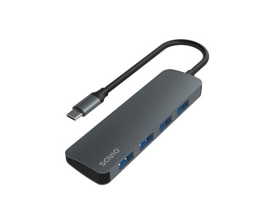 SAVIO Hub USB-C - 4 x USB-A, AK-54