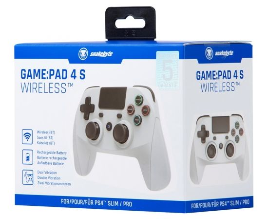 Snakebyte 4 S Wireless Gamepad PC, PlayStation 4 Analogue / Digital Bluetooth Grey Spēļu kontrolieri