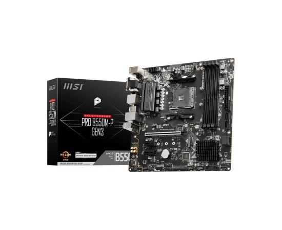Mainboard|MSI|AMD B550|SAM4|MicroATX|Memory DDR4|Memory slots 4|2xPCI-Express 3.0 1x|1xPCI-Express 3.0 16x|1xM.2|1x15pin D-sub|1xDVI-D|1xHDMI|2xAV-In|1xAV-out|4xUSB 2.0|2xUSB 3.2|1xPS/2|1xRJ45|PROB550M-PGEN3