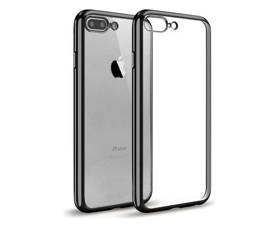 Mocco Electro Jelly Aizmugurējais Silikona Apvalks Priekš Apple iPhone 6 / 6S Caurspīdīgs - Melns