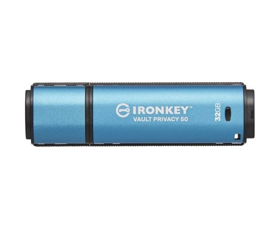 Kingston Technology IronKey Vault Privacy 50 USB flash drive 32 GB USB Type-A 3.2 Gen 1 (3.1 Gen 1) Blue