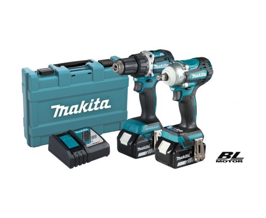 Makita DLX2410G Instrumentu komplekts (DDF484 + DTW300) 18V 2x6.0Ah