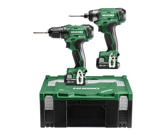 Instrumentu komplekts Hikoki KC12DAWAZ (DS12DAW4Z + WH12DAW4Z); 12 V; 2x2,5 Ah akum.  Elektroinstrumentu komplekti