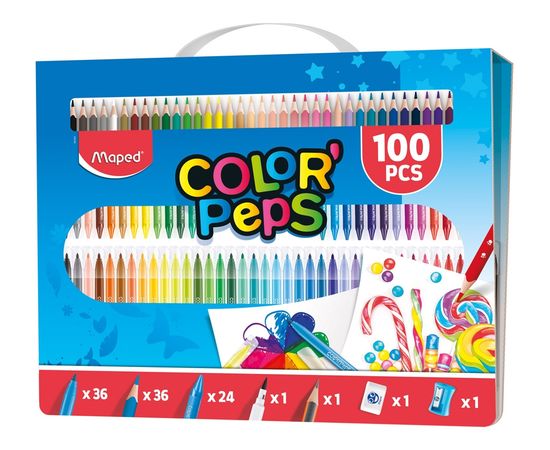 MAPED zīmēšanas komplekts ColorPeps 100 pcs, 3154149070039