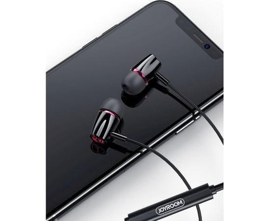 Joyroom in-ear earphones 3.5mm mini jack with remote and microphone black (JR-EL114)