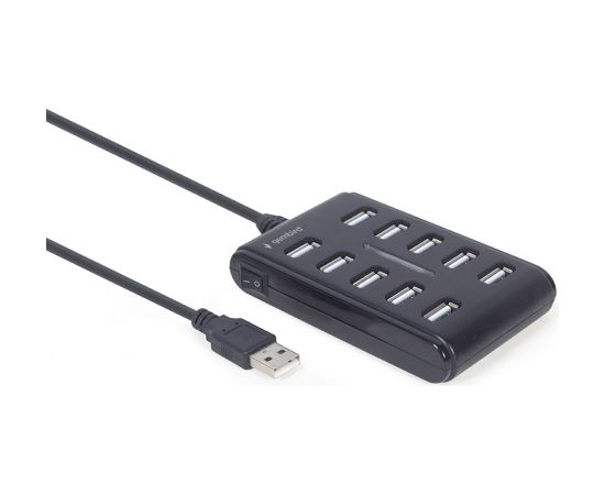 Gembird UHB-U2P10P-01 10-port USB 2.0 hub, black