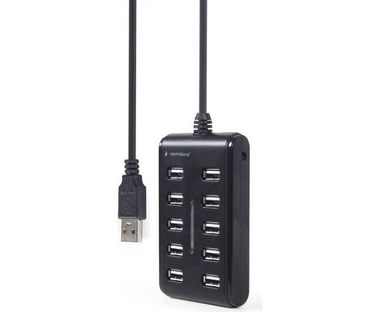 Gembird UHB-U2P10P-01 10-port USB 2.0 hub, black