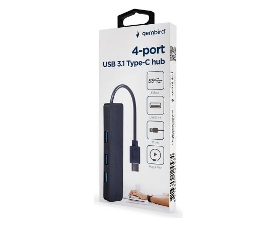 Gembird UHB-CM-U3P4-01 4-port HUB USB 3.1 (Gen 1) Type-C