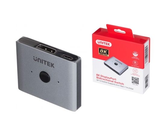 UNITEK BIDIRECTIONAL SWITCH DP 1.4, 8K, 2ON1