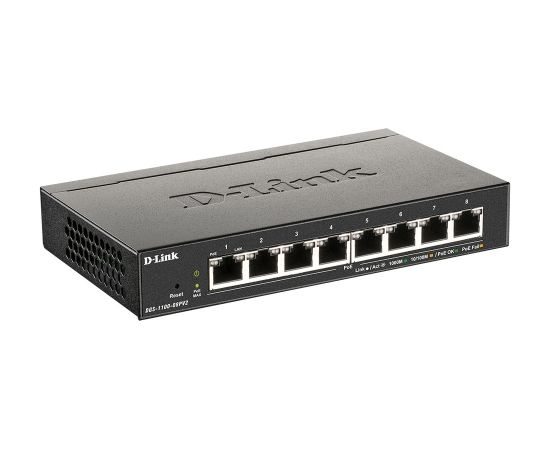 D-Link DGS-1100-08PV2 network switch Managed L2/L3 Gigabit Ethernet (10/100/1000) Power over Ethernet (PoE) Black