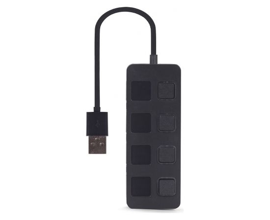 Gembird UHB-U2P4-05 USB 2.0 4-port hub with switches, black