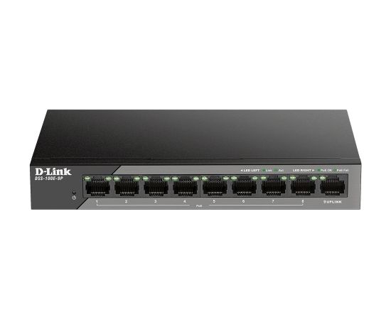 D-Link DSS-100E-9P network switch Unmanaged Fast Ethernet (10/100) Power over Ethernet (PoE) Black