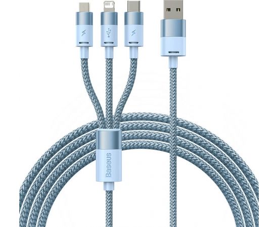 3in1 USB cable Baseus StarSpeed Series, USB-C + Micro + Lightning 3,5A, 1.2m (Blue)