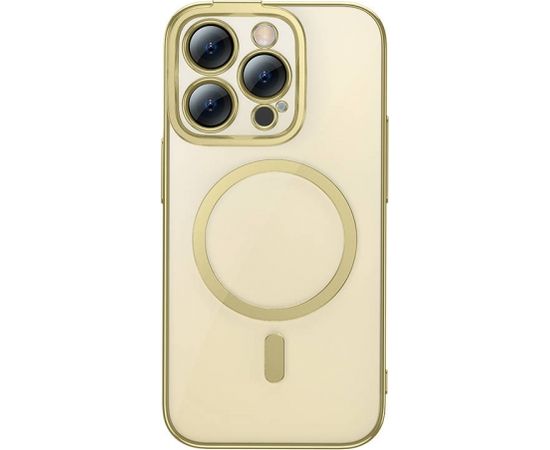 Baseus Glitter Magnetic Case for iPhone 14 Pro Max (Gold) + tempered glass + cleaning kit