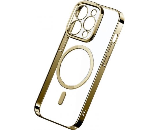 Baseus Glitter Magnetic Case for iPhone 14 Pro Max (Gold) + tempered glass + cleaning kit