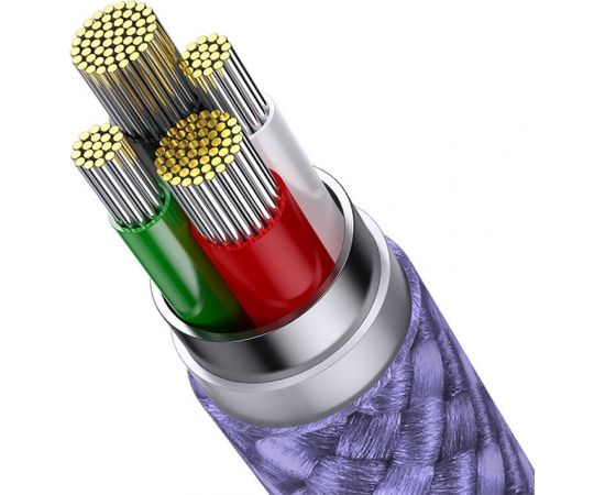 3in1 USB cable Baseus StarSpeed Series, USB-C + Micro + Lightning 3,5A, 1.2m (Purple)